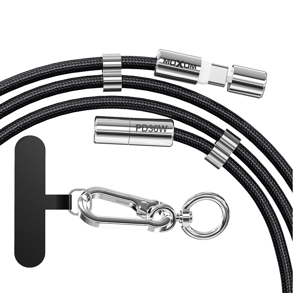 USB data kabal Moxom MX-CB313 Type-C to Lightning strap crni