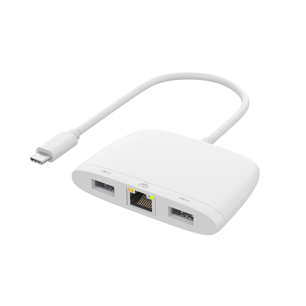 Adapter USB Type-C na Ethernet RJ45 100Mbps + USB-A 5Gbps + USB-A 480Mbps 18cm (OTN- UC552D) Onten