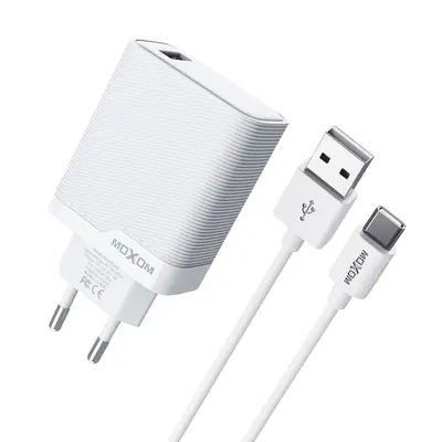 Kucni punjac Moxom MX-HC292 USB A na Type C 18W beli