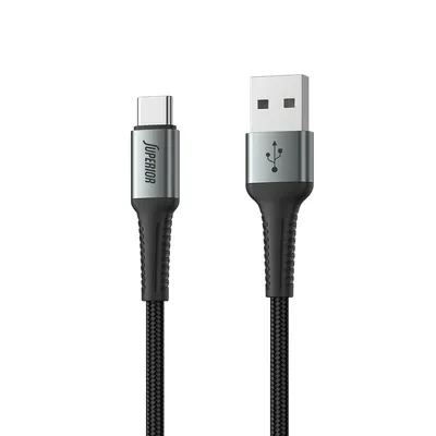 USB data kabal Superior SU-K104 Fast 18W 2A USB A na Type C 1m crni