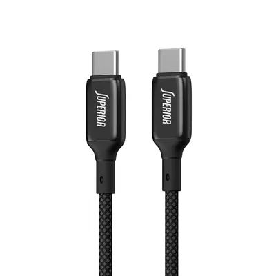 USB data kabal Superior SU-K105 Cink 60W 3A Type C na Type C 1m crni
